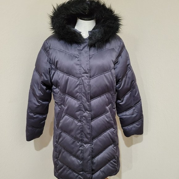 Tommy Hilfiger Down Long puffer jacket parka metallic pewter faux